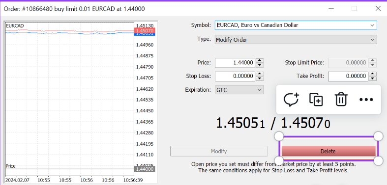 Cancel Orders from Toolbox2